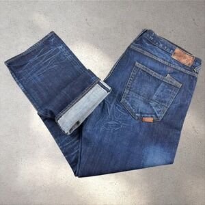 Prps Barracuda Button Fly Jeans 42x34 Selvedge Denim Straight Whiskers Japanese
